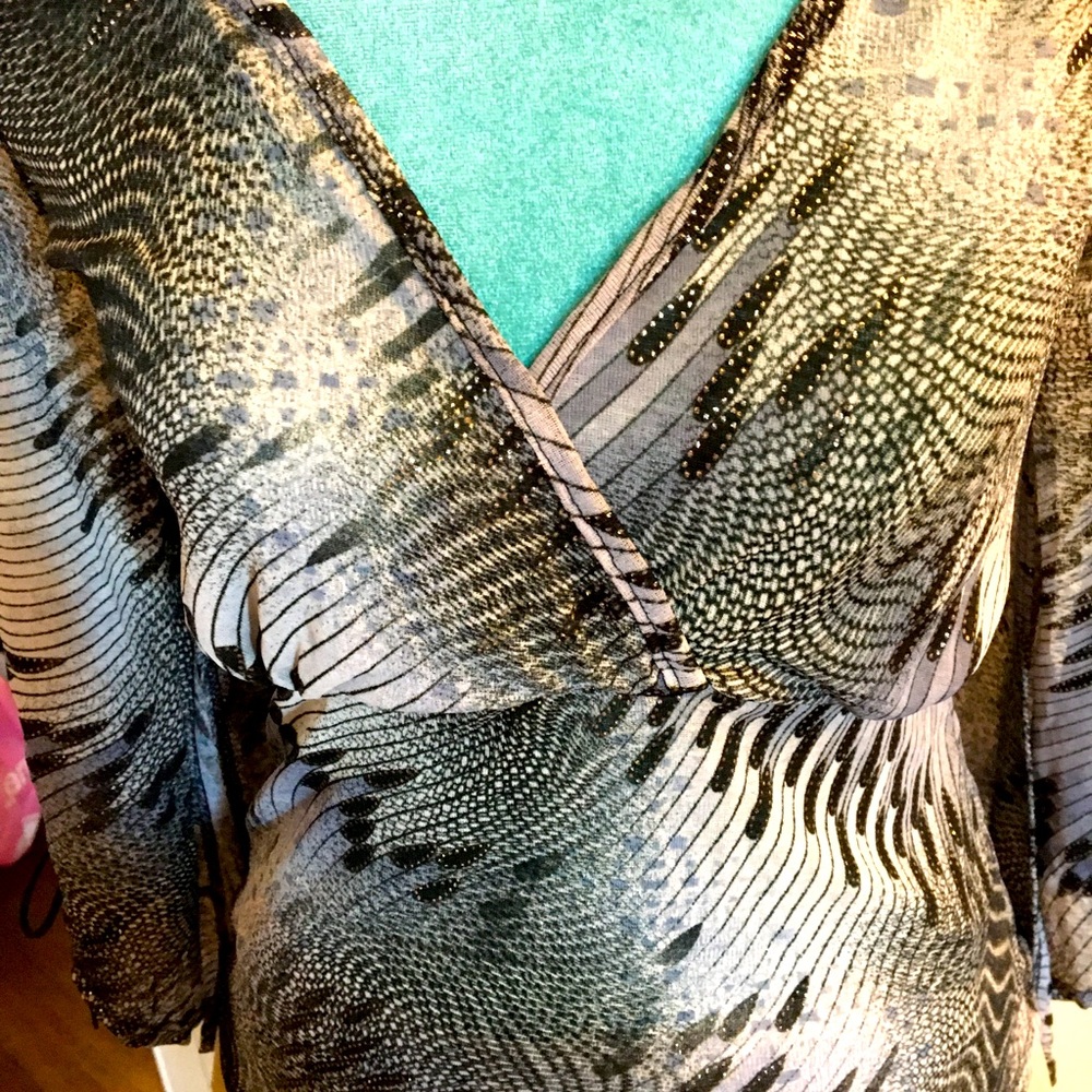 🦋 Vintage NWT Gorgeous Butterfly Blouse M  Translucent Rare Find 🇺🇸